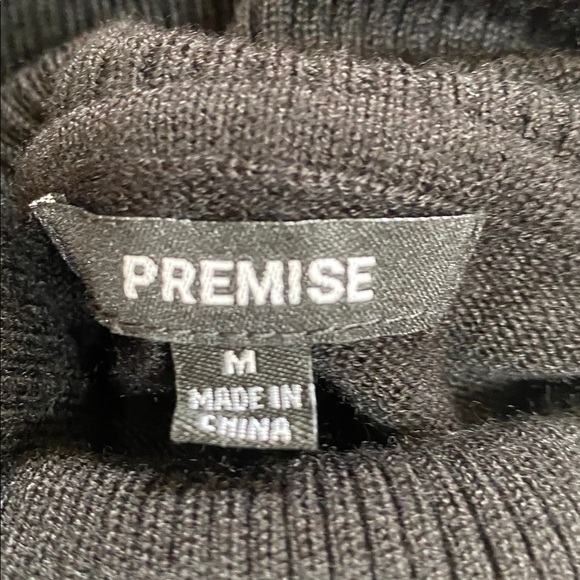 Premise Black Turtleneck Sweater Wool Blend Long Sleeves Capsule Closet Staple - Picture 6 of 8